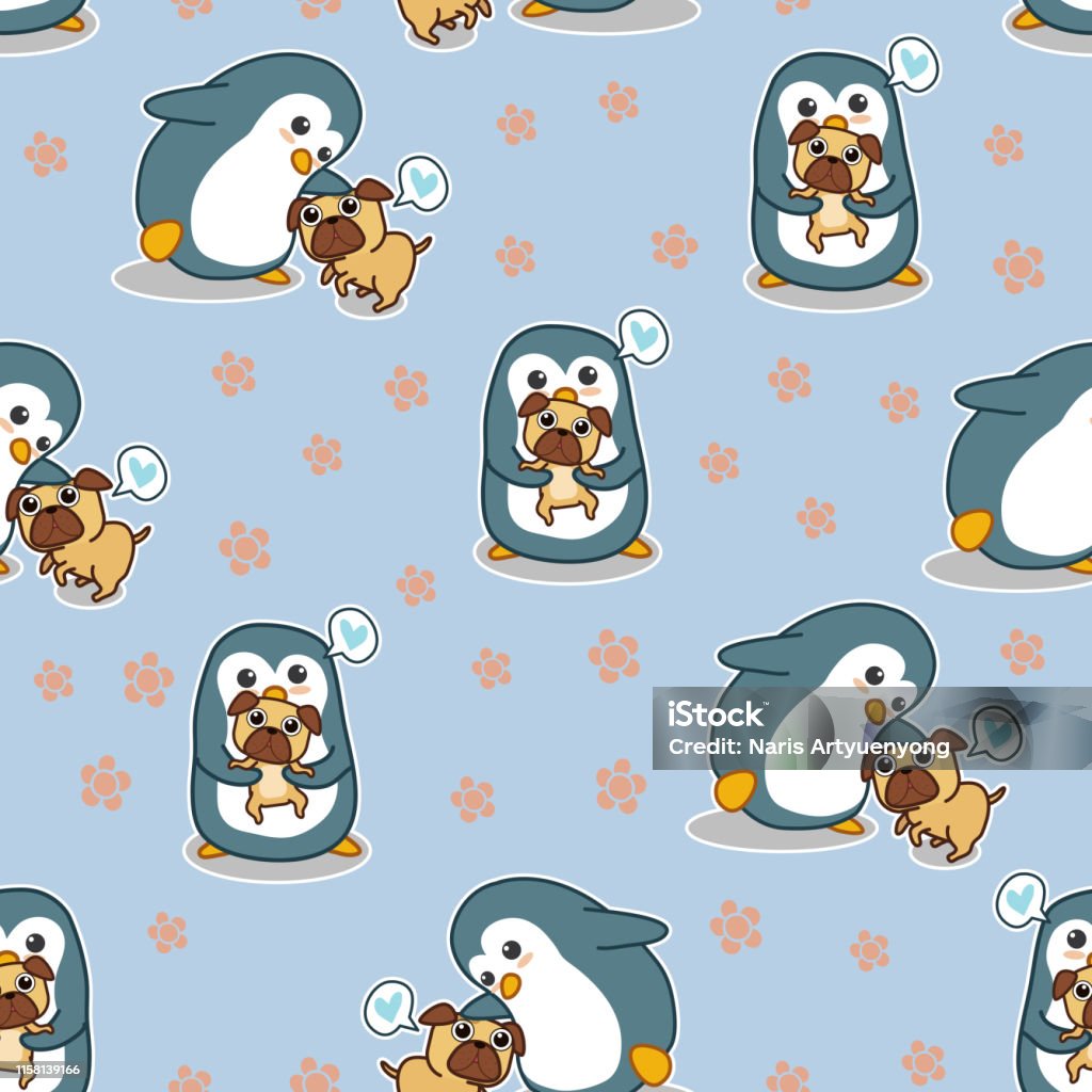 Chim Cánh Cụt Liền Mạch Nói Yêu Thích Mô Hình Chó Pug Hình minh ...