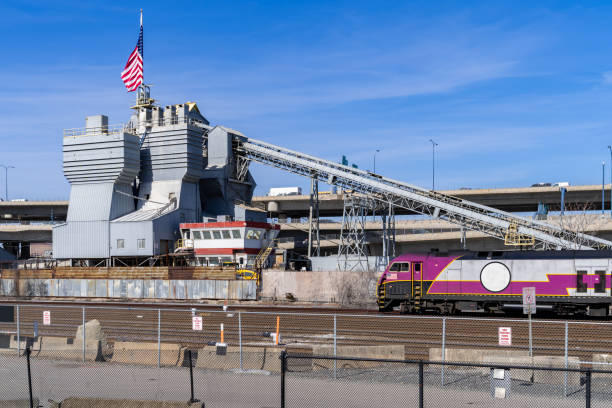 istock Construction sand gravel warehouse train 1158139525