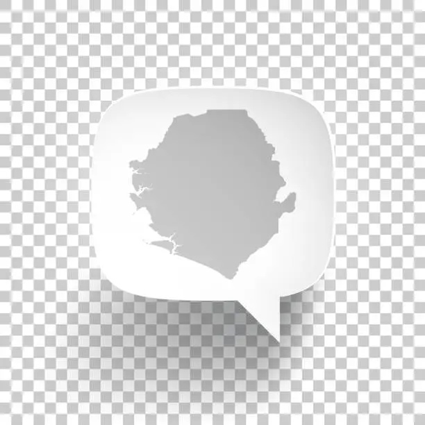 Vector illustration of Speech Bubble with Sierra Leone map on blank background