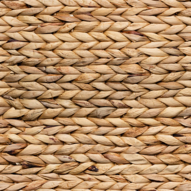 ナチュラルバスケット織りテクスチャシームレスタイル - wicker ストックフォトと画像