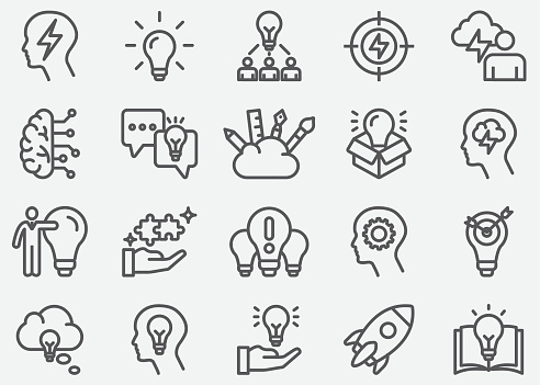 Inspiration and Idea Line Icons