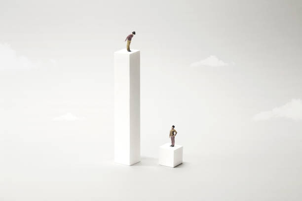 gap inequality white concept gap inequality white concept equity vs equality stock pictures, royalty-free photos & images