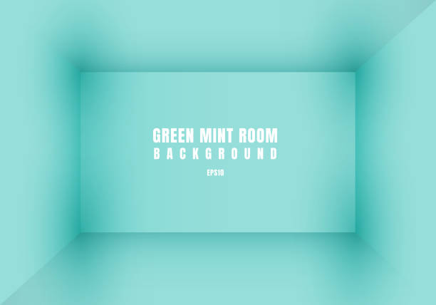 3D empty green mint room modern blank interior background. House, studio room. You can use for mockup you business project. 3D empty green mint room modern blank interior background. House, studio room. You can use for mockup you business project. Vector illustration candy house stock illustrations