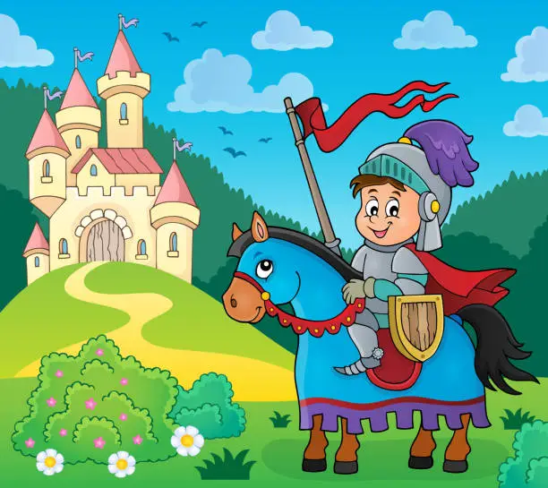 Vector illustration of Knight on horse theme image 4
