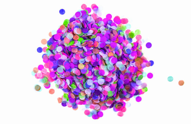 istock Heap of multicolored confetti isolated on white. 1158159548