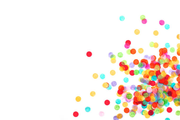 istock Bright multicolored confetti isolated on white background. 1158159550
