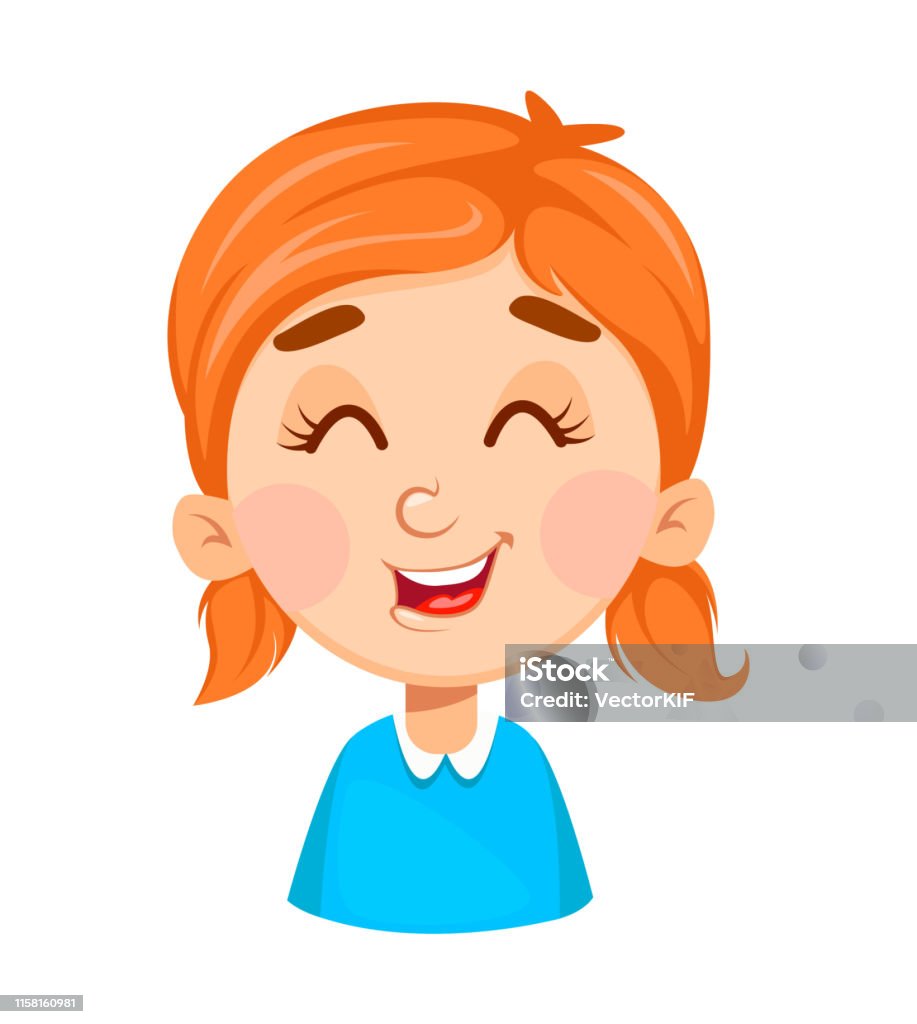 Biểu Cảm Khuôn Mặt Của Cô Bé Dễ Thương Cười Hình minh họa Sẵn có ...