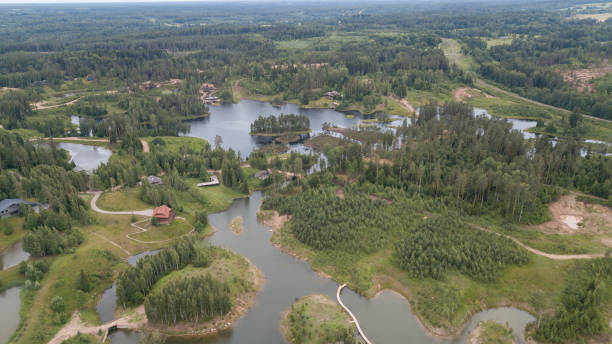istock Amatciems lake Aerial drone top view Latvia 1158162067
