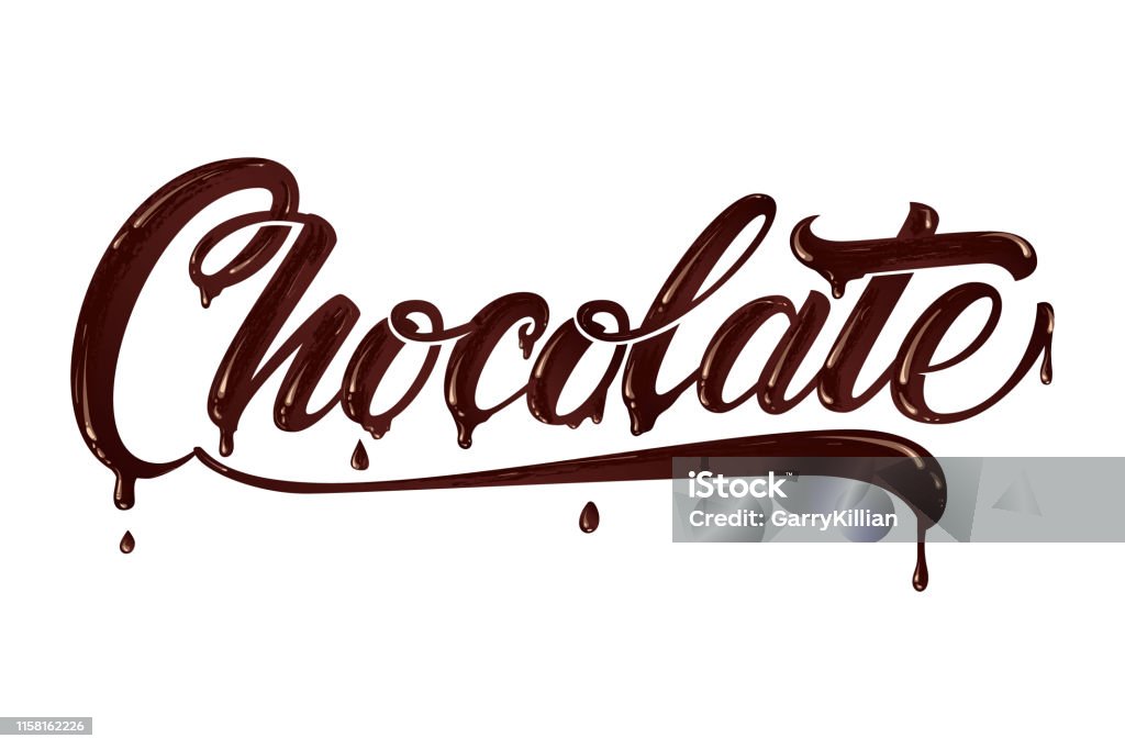 Chicolate Letras Ilustración de Letras Dibujadas A Mano Chocokate Elegante Caligrafía ...