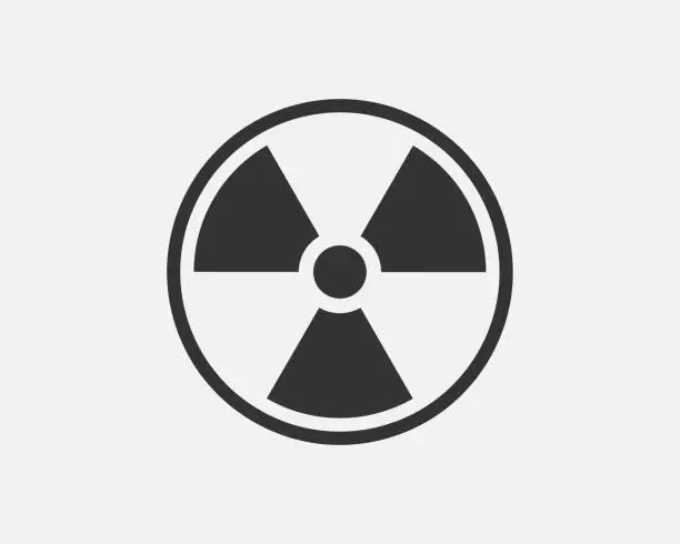 Vector illustration of Radiation icon vector. Warning radioactive sign danger symbol.