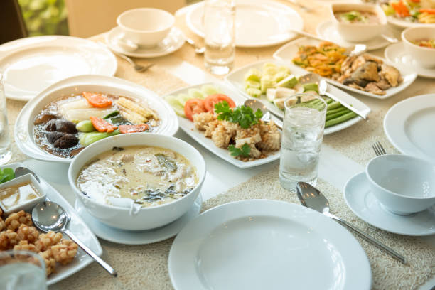 Thai food ready to eat Put on the table stock photo