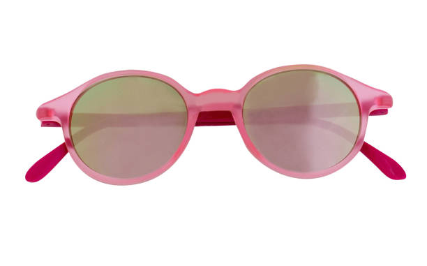 istock Pink framed sunglasses isolated on white 1158163774