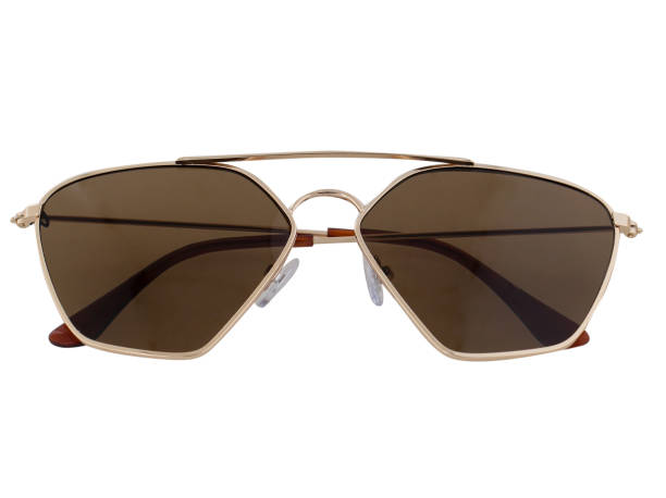 istock Sunglasses with golden frame isolated on white 1158163837