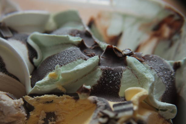 Close up of Ice cream in disposable container