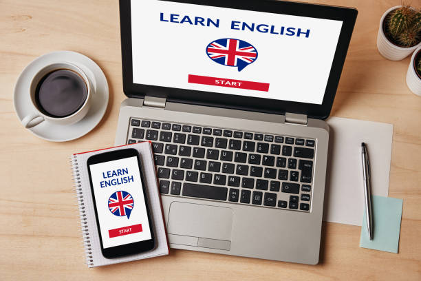 istock Learn English concept on laptop and smartphone screen 1158167935