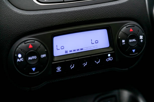 istock Black detail with the air conditioning button 1158171060