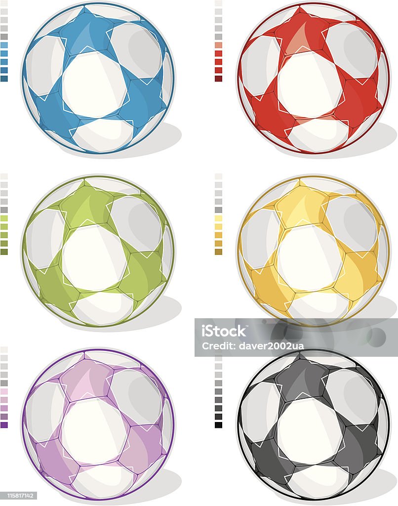 Vektor Fußball-Bälle - Lizenzfrei Einzelner Gegenstand Vektorgrafik