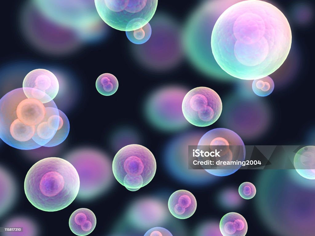 biologic cell (colorful) biologic cell created by 3d max Human Cell Stock Photo