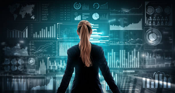 Big Data Technology for Business Finance Concept.