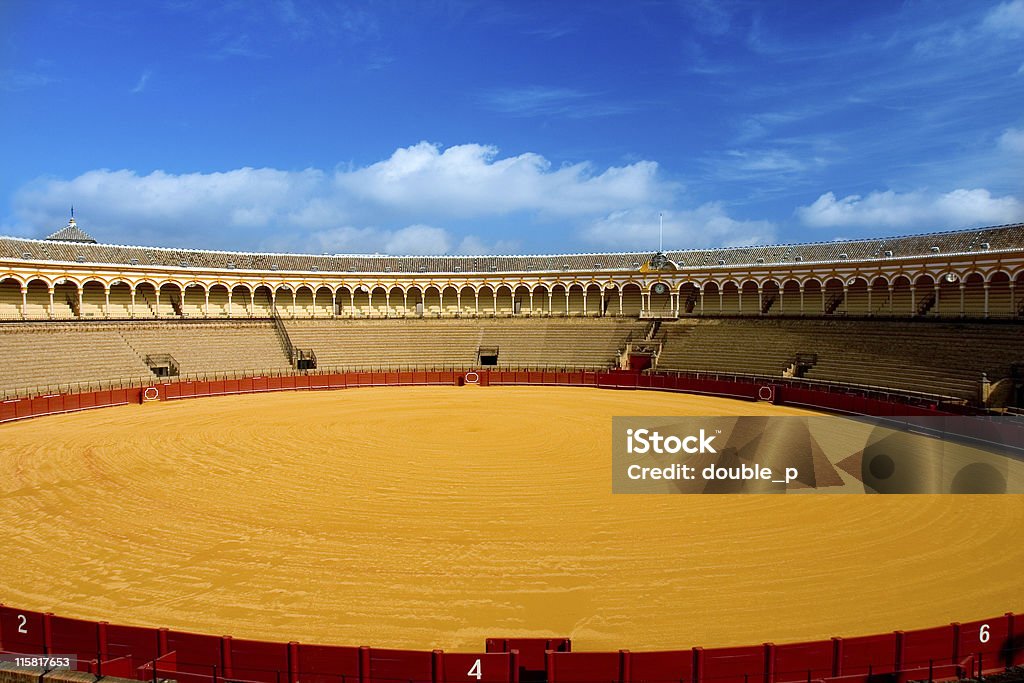 spanish arena Spanish bullfighting arena in Seville, Spain Bullring Stock Photo
