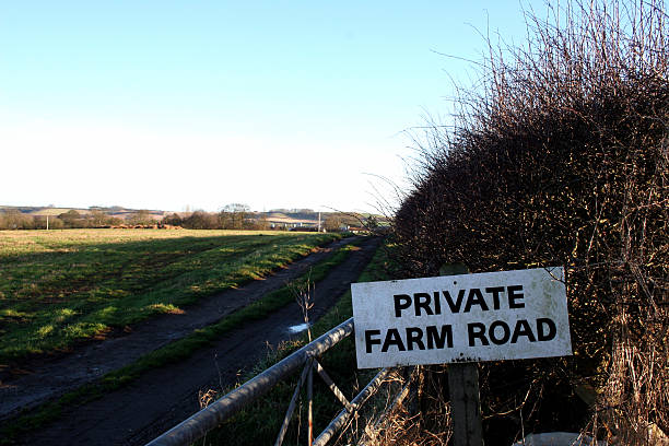 istock private farm road sign 115817684