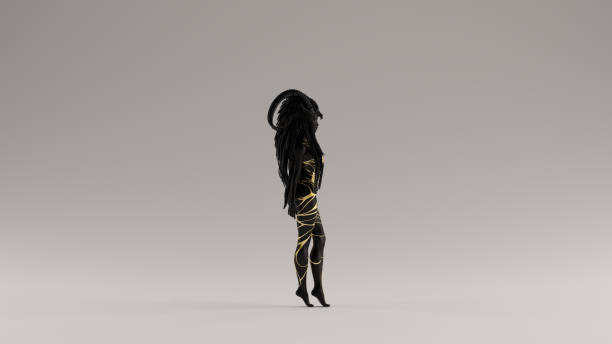 istock Black an Gold Evil Witch with a Head Dress 1158178310