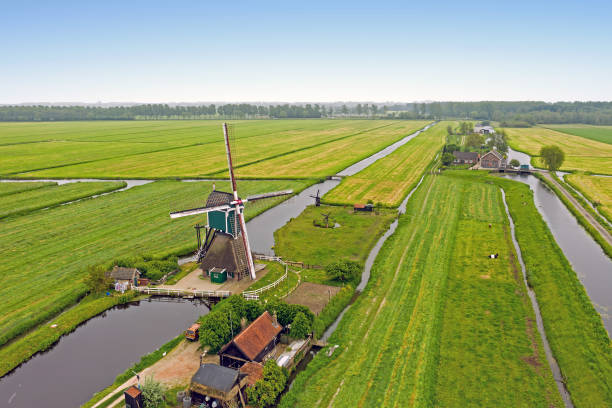 istock Aerial from a traditoinal windmill in the countryside from the Netherlands 1158180796