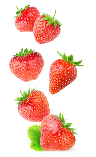 istock Isolated strawberries in the air 1158181173