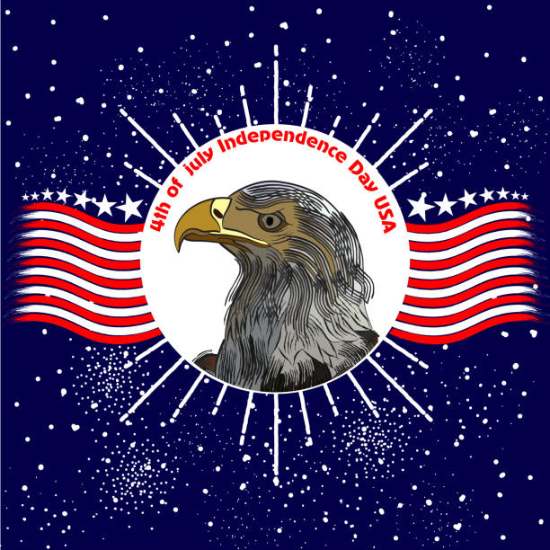 dzień niepodległości ameryki. 4 lipca. plakat. edytowalny plik wektorowy. - the eagle stock illustrations