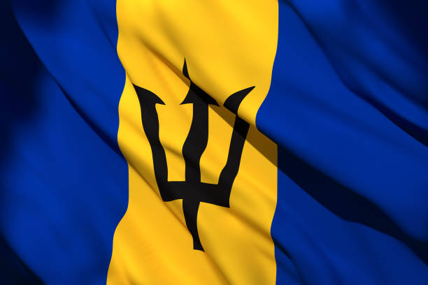istock 3d rendering of Barbados flag 1158182614