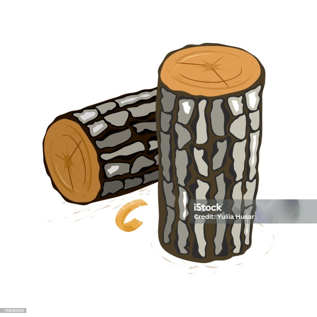 Hình Ảnh Vector Cho Thấy Các Khúc Gỗ Màu Nâu Với Phim Hoạt Hình Vỏ ...