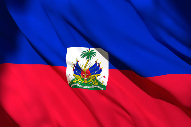 renderowanie flagi 3d haiti - haiti flag republic of haiti flag of haiti zdjęcia i obrazy z banku zdjęć