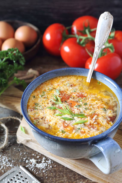 istock Italian cuisine. Stracciatella tomato soup 1158186048
