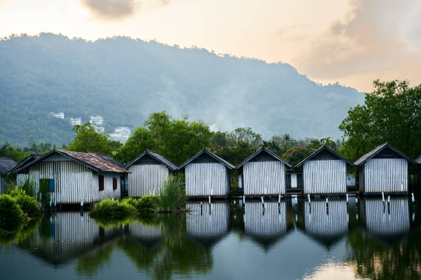 Row of houses on the river