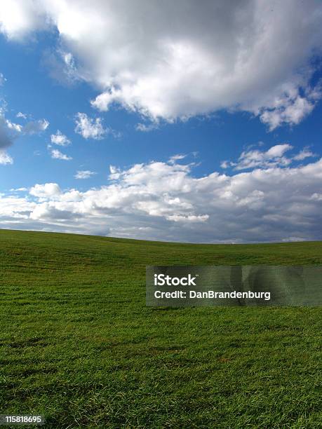 Foto de Campo De Grama E Céu Azul Nuvens Brancas e mais fotos de stock de 12 Horas - 12 Horas, Agricultura, Arte