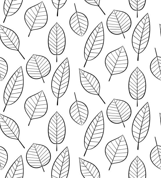 бесшовный узор с листьями - foliate pattern stock illustrations