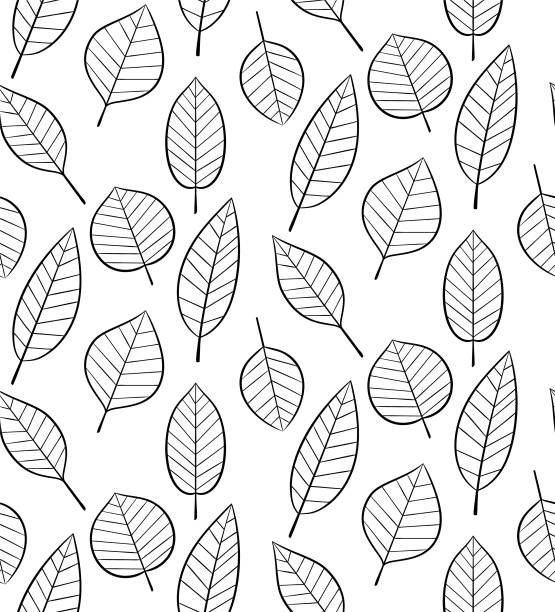 Seamless pattern with leaves Seamless pattern with leaves in vector foliate pattern stock illustrations