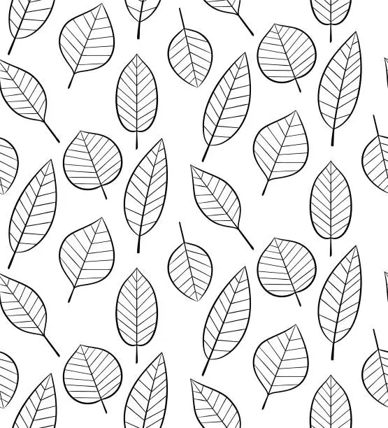 Vector illustration of Seamless pattern with leaves