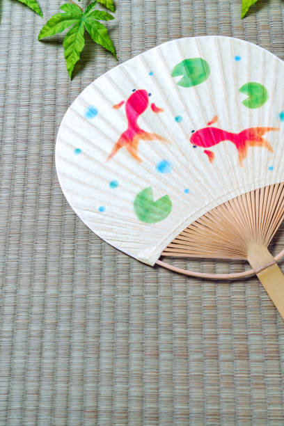 istock Japanese summer scene with Japanese fan 1158193116