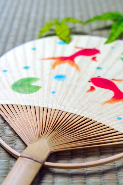 istock Japanese summer scene with Japanese fan 1158193138