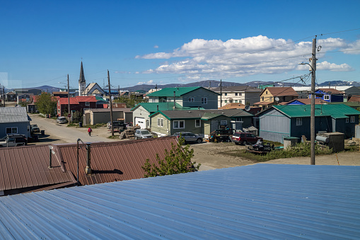 A scenic view of Nome Alaska as seen from the window of the local radio station.