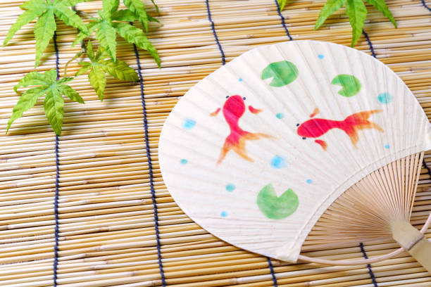Japanese summer scene with Japanese fan