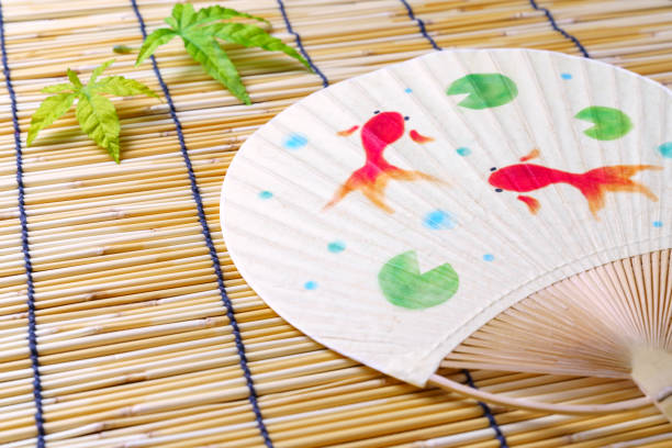 istock Japanese summer scene with Japanese fan 1158193491