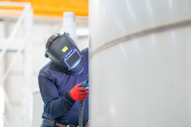 Metal tank repair with argon welding