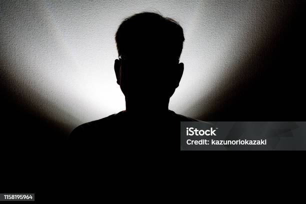 Male Shadow Portrait Stock Photo - Download Image Now - In Silhouette, Men, Shadow