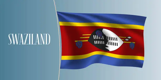 Vector illustration of Swaziland waving flag vector illustration