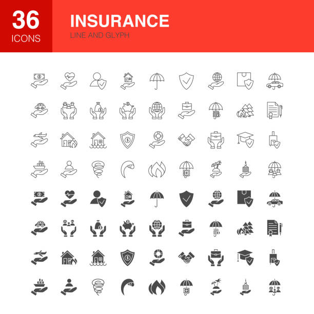 보험 라인 웹 문말 아이콘 - auto accidents symbol insurance computer icon stock illustrations