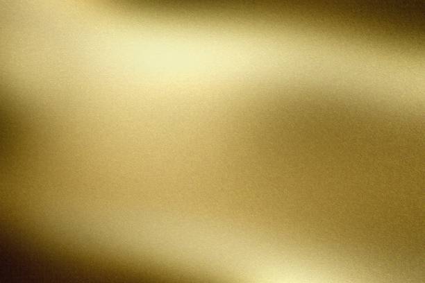 istock Brushed gold foil wave metallic wall, abstract texture background 1158197923