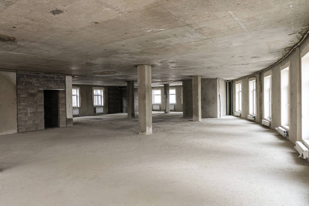 istock Premise of built frame building with a free layout. Indoors. 1158197954