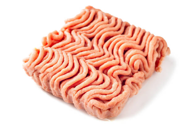istock Raw minced meat isolated on white background 1158199308